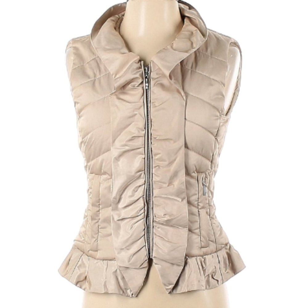 WHBM ruffle puffer vest